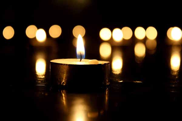 candles in dark